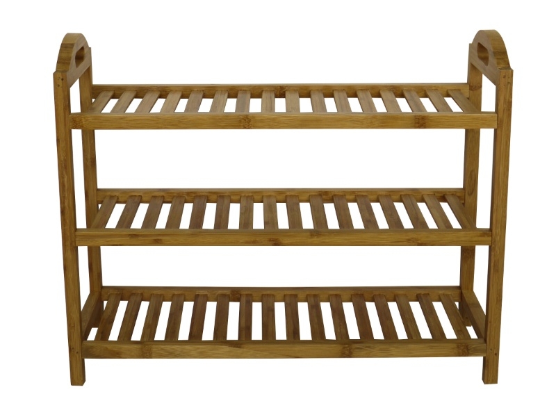 Artisanal Bamboo KD Shoe Rack with 3 Tiers